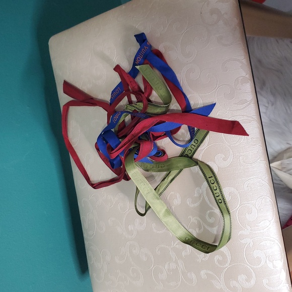 Louis Vuitton Orange Shopping Bags with Blue Handles I Have 2.10×8  1 7×8 2.9×7 - Picture 6 of 7